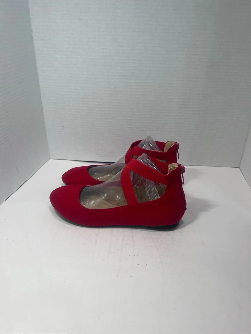 Dream Pairs Red Cross-Strap Ballet Flats